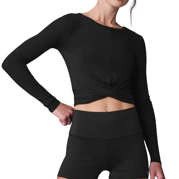 Alo Yoga Cover Long Sleeve Top Black XS - Picture 1 of 7